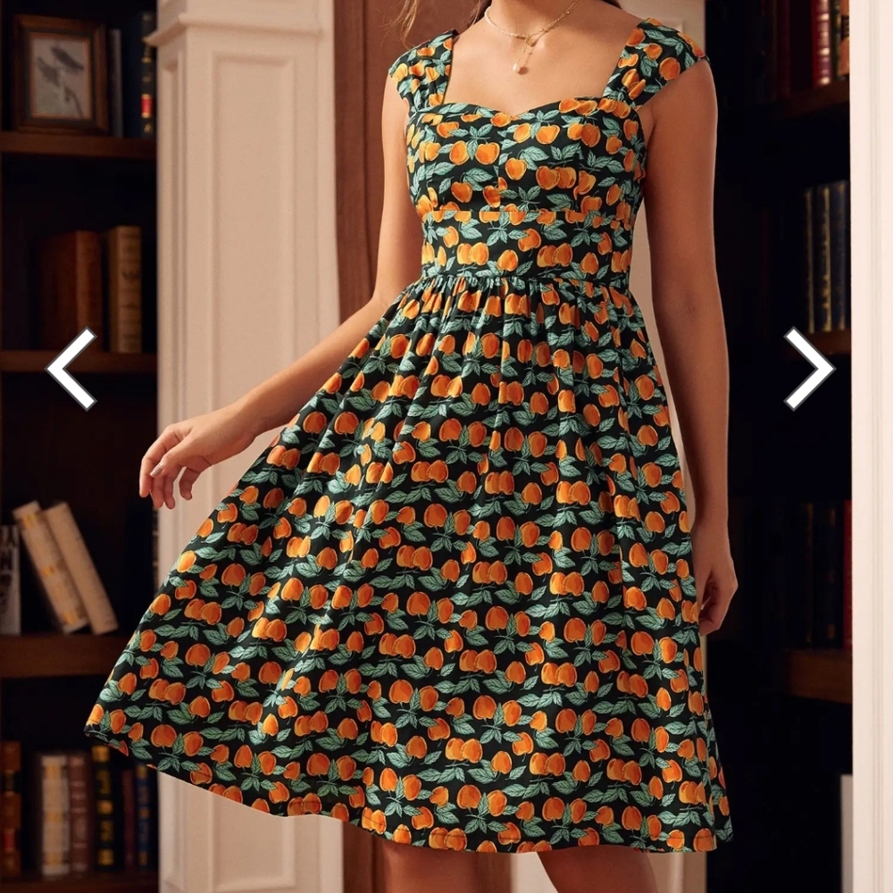 ModCloth Peach Print Dress